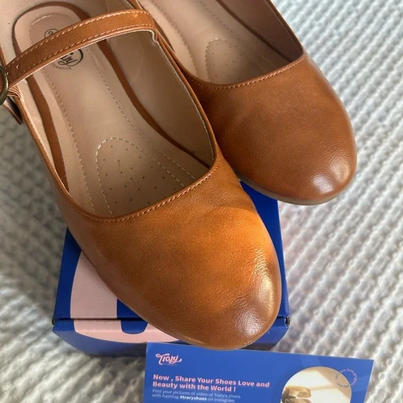 Brown Mary Jane Flats - Picture 3 of 8